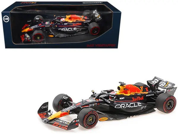 Red Bull Racing RB19 #1 Max Verstappen "Oracle" 2nd Place F1 Formula One Sprint Race "Qatar GP" (2023) with Driver Limited Edition to 480 pieces Worldwide 1/18 Diecast Model Car by Minichamps #1