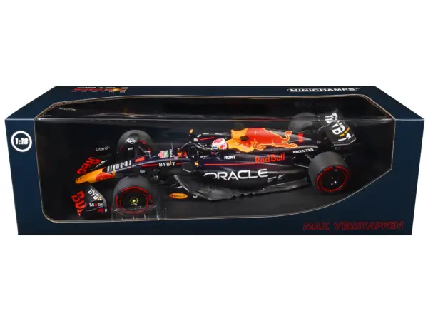 Red Bull Racing RB19 #1 Max Verstappen "Oracle" 2nd Place F1 Formula One Sprint Race "Qatar GP" (2023) with Driver Limited Edition to 480 pieces Worldwide 1/18 Diecast Model Car by Minichamps #3