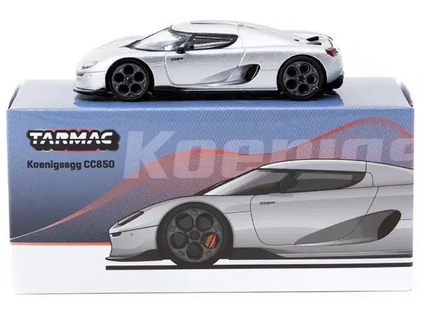 Koenigsegg CC850 Silver Metallic "Global64" Series 1/64 Diecast Model by Tarmac Works #3