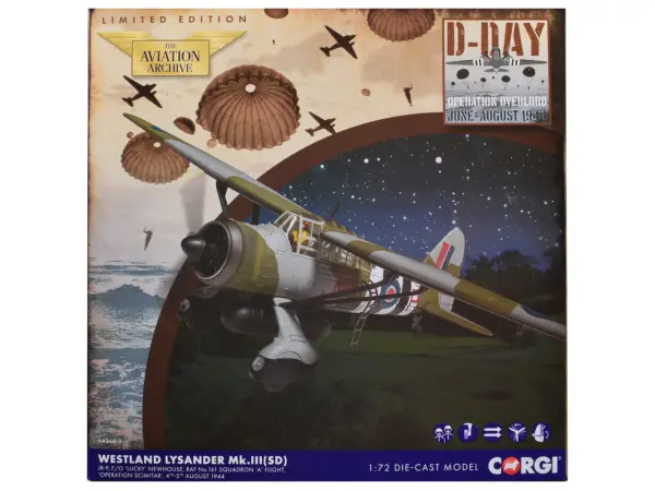 Westland Lysander Mk. III Aircraft "'Lucky' Newhouse No. 161 Squadron" (1944) British Royal Air Force "The Aviation Archive" Series 1/72 Diecast Model by Corgi #3