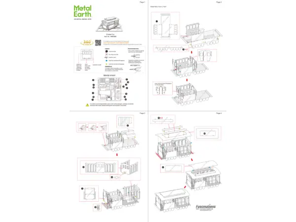 Model Kit San Francisco Cable Car "Powel & Mason St" (Easy Difficulty) Steel Model by Metal Earth #4