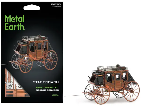 Model Kit Wild West Stagecoach (Moderate Difficulty) Steel Model by Metal Earth #1