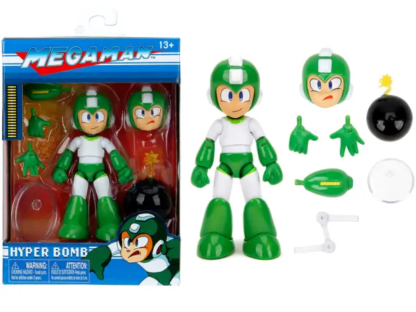 Hyper Bomb 4.5" Moveable Figure with Accessories and Alternate Head and Hands "Mega Man" (1987) Video Game Model by Jada #1