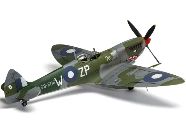 Level 4 Model Kit Supermarine Spitfire Mk.VIII Fighter Aircraft with 3 Scheme Options 1/24 Plastic Model Kit by Airfix #3