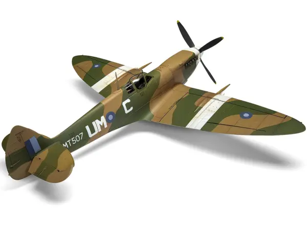 Level 4 Model Kit Supermarine Spitfire Mk.VIII Fighter Aircraft with 3 Scheme Options 1/24 Plastic Model Kit by Airfix #5