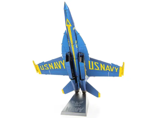 Model Kit Boeing F/A-18 Super Hornet Fighter Aircraft "Blue Angels #5" United States Navy (Challenging Difficulty) Steel Model by Metal Earth #2