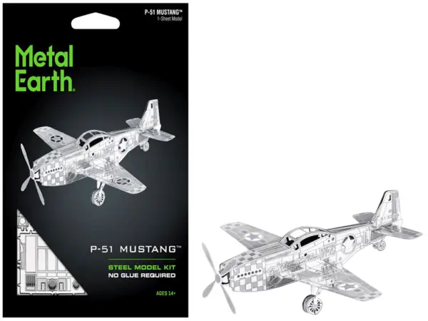 Model Kit North American P-51 Mustang Fighter Aircraft "Big Beautiful Doll" United States Army Air Forces (Easy Difficulty) Steel Model by Metal Earth #1