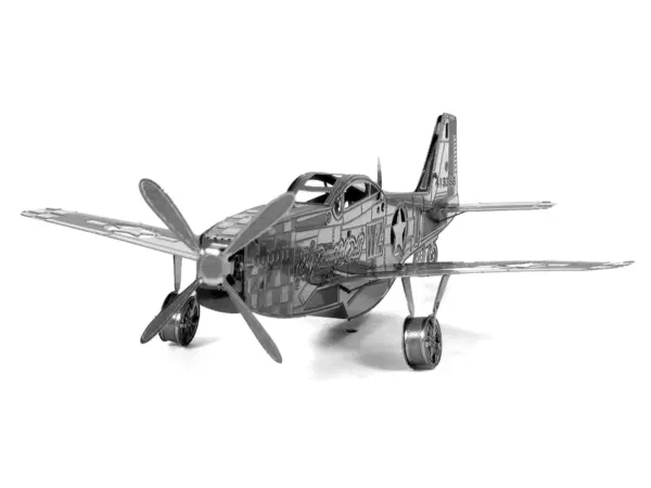 Model Kit North American P-51 Mustang Fighter Aircraft "Big Beautiful Doll" United States Army Air Forces (Easy Difficulty) Steel Model by Metal Earth #3