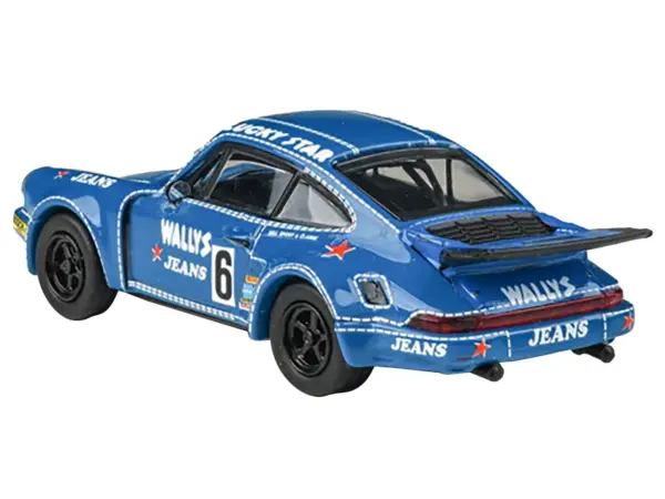 1975 Porsche 911 Carrera RSR 3.0 #6 "Kremer Racing - Wallys Jeans" Blue 1/64 Diecast Model Car by Paragon Models #3
