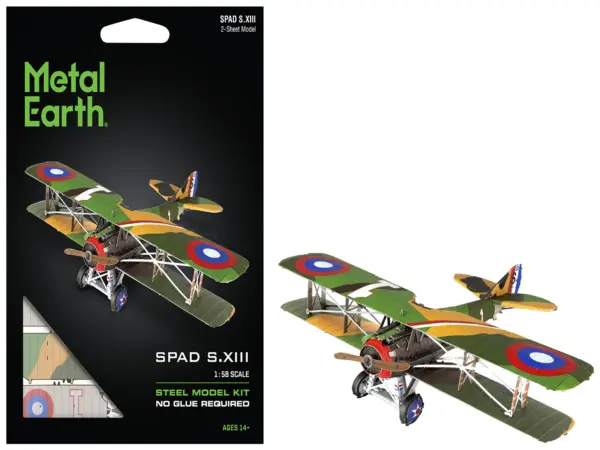 Model Kit SPAD S.XIII Fighter Aircraft "World War I" French Air Force (Moderate Difficulty) Steel Model by Metal Earth #1