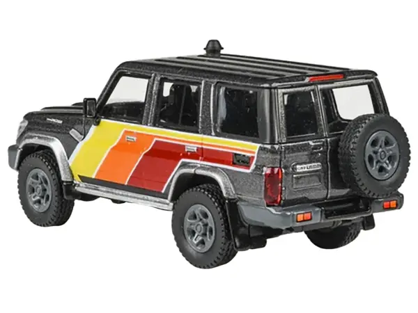 2014 Toyota Land Cruiser LC76 "TRD Livery" Gray Metallic with Stripes 1/64 Diecast Model Car by Paragon Models #4