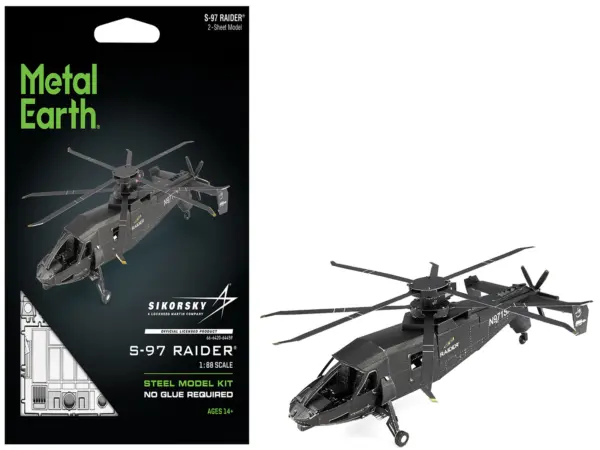 Model Kit Sikorsky S-97 Raider Attack Helicopter "United States Army" (Challenging Difficulty) Steel Model by Metal Earth #1
