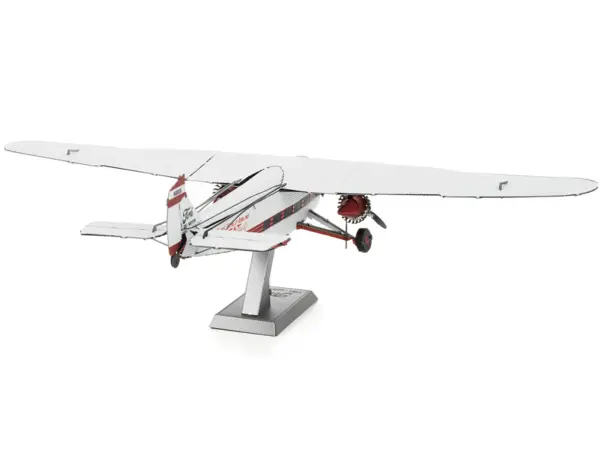 Model Kit Ford Trimotor Transport Aircraft White and Red (Moderate Difficulty) Steel Model by Metal Earth #2