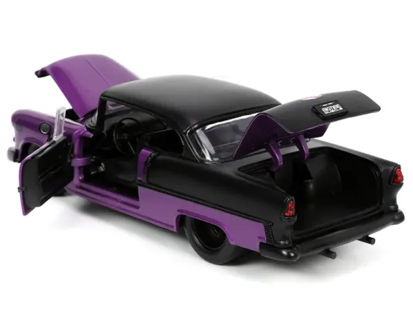1955 Chevrolet Bel Air #24 Purple Metallic and Matt Black "Bigtime Muscle" Series 1/24 Diecast Model Car by Jada #4