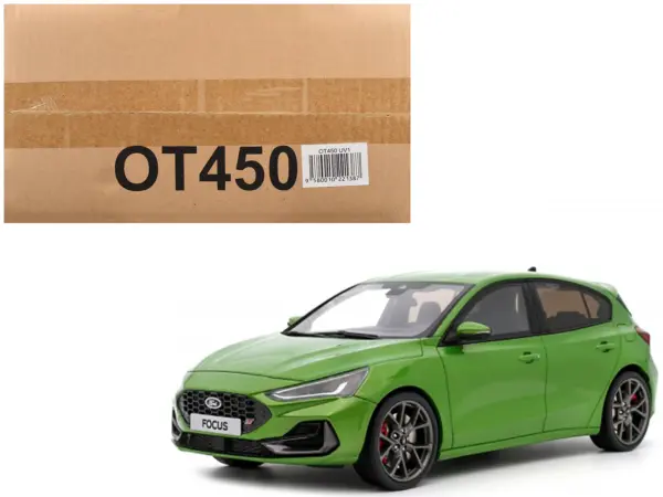 2022 Ford Focus MK5 ST Phase 2 Mean Green Metallic Limited Edition to 2000 pieces Worldwide 1/18 Model Car by Otto Mobile #1