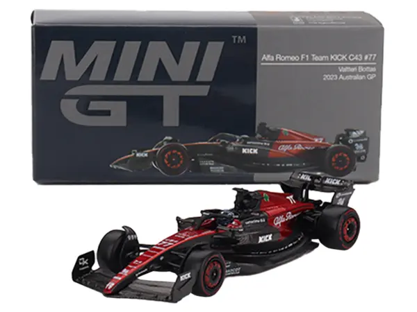 Alfa Romeo C43 #77 Valtteri Bottas "Alfa Romeo F1 Team Kick" Formula One F1 "Australian GP" (2023) Limited Edition 1/64 Diecast Model Car by Mini GT #4