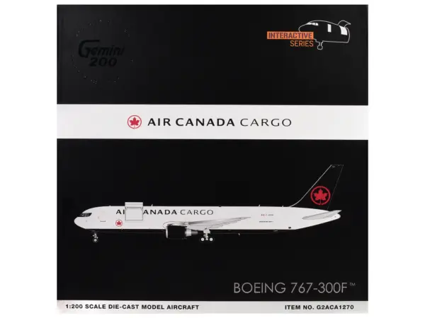 Boeing 767-300F Commercial Aircraft "Air Canada Cargo" (C-GXHM) White with Black Tail "Gemini 200 - Interactive Series" 1/200 Diecast Model Airplane by GeminiJets #3