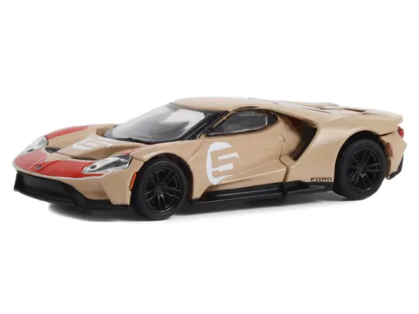 2022 Ford GT Heritage Edition #5 Holman-Moody "1966 24 Hours of Le Mans Ford 1-2-3 Sweep Tribute" Gold Metallic with Red Accents "Hobby Exclusive" Series 1/64 Diecast Model Car by Greenlight #2