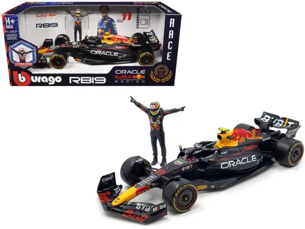 Red Bull Racing RB19 #11 Sergio Perez "Oracle" Formula One F1 Championship "Constructor Champions" (2023) with Driver Figure 1/24 Diecast Model Car by Bburago #1