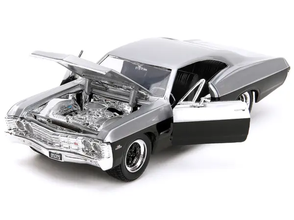1967 Chevrolet Impala SS Silver Metallic and Black "Bigtime Muscle" Series 1/24 Diecast Model Car by Jada #2