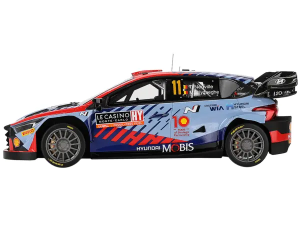 Hyundai i20 N Rally1 Hybrid #11 Thierry Neuville - Martijn Wydaeghe "Hyundai Shell Mobis WRT"  Winner WRC "Monte Carlo Rally" (2024) 1/18 Model Car by Top Speed #3