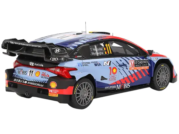 Hyundai i20 N Rally1 Hybrid #11 Thierry Neuville - Martijn Wydaeghe "Hyundai Shell Mobis WRT"  Winner WRC "Monte Carlo Rally" (2024) 1/18 Model Car by Top Speed #5