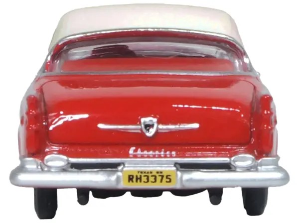 1955 Chrysler New Yorker Deluxe St. Regis Tango Red and Platinum Metallic 1/87 (HO) Scale Diecast Model Car by Oxford Diecast #3