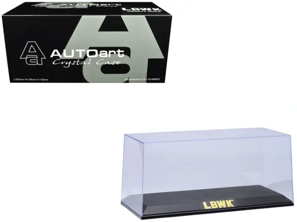 Collectible Display Show Case with Black Plastic Base and Gold "LBWK" Logo for 1/18-1/24 Scale Model Cars by Autoart #1