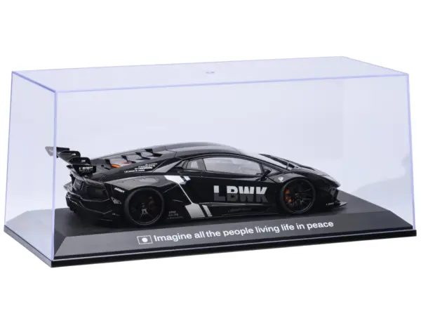 Collectible Display Show Case with Black Plastic Base and Gold "LBWK" Logo for 1/18-1/24 Scale Model Cars by Autoart #5