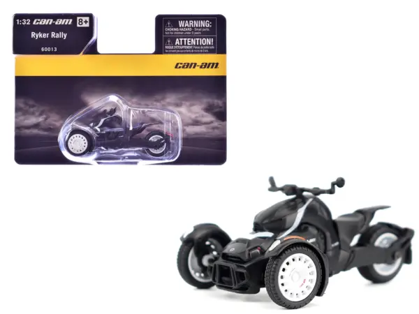 Can-Am Ryker Rally 3-Wheel Motorcycle Ghost Black 1/32 Diecast Model by BRP Models #1
