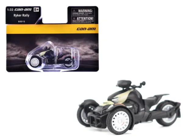 Can-Am Ryker Rally 3-Wheel Motorcycle Sand Storm and Black 1/32 Diecast Model by BRP Models #1