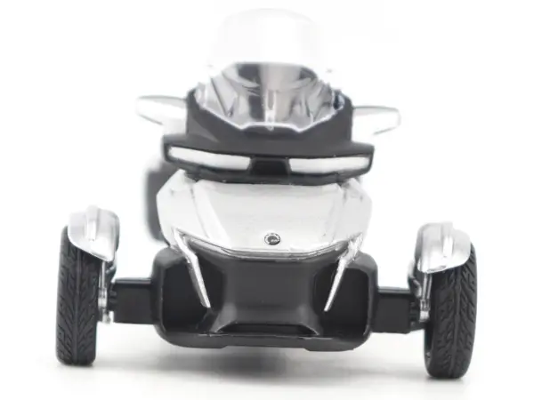 Can-Am Spyder RT 3-Wheel Motorcycle Hyper Silver Metallic with Driver Figure 1/32 Diecast Model by BRP Models #3