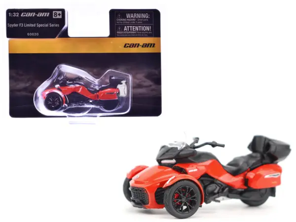Can-Am Spyder F3 Limited Special Series 3-Wheel Motorcycle Viper Red 1/32 Diecast Model by BRP Models #1
