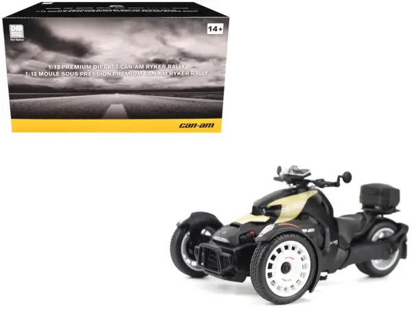 Can-Am Ryker Rally 3-Wheel Motorcycle Sand Storm and Black 1/12 Diecast Model by BRP Models #1