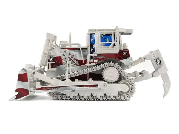 CAT Caterpillar D8T Track Type Tractor with Single Shank Ripper "Brent Scarbrough & Co." Patriotic Livery "High Line" Series 1/50 Diecast Model by Diecast Masters #2