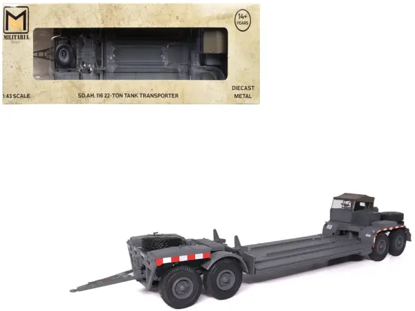 SD.AH. 116 22-Ton Tank Transporter Gray "German Army" 1/43 Diecast Model by Militaria Die Cast #1