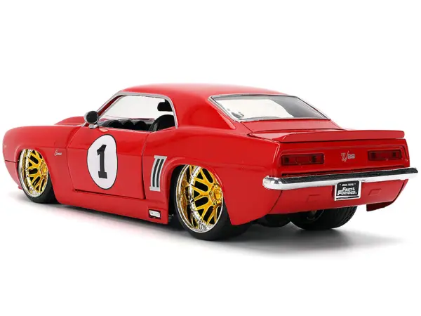 1969 Chevrolet Camaro #1 Red with White Stripes "Fast & Furious" Series 1/24 Diecast Model Car by Jada #5