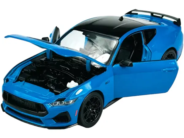2024 Ford Mustang GT 5.0 Blue with Black Top "NEX Models" Series 1/25 Diecast Model Car by Welly #2