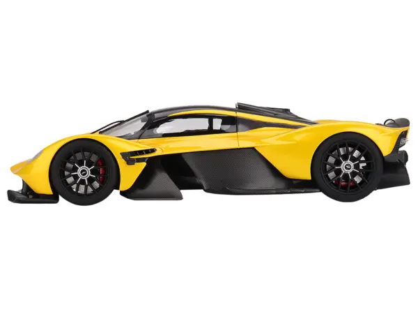 Aston Martin Valkyrie Cosmopolitan Yellow Metallic and Carbon 1/18 Model Car by Top Speed #3