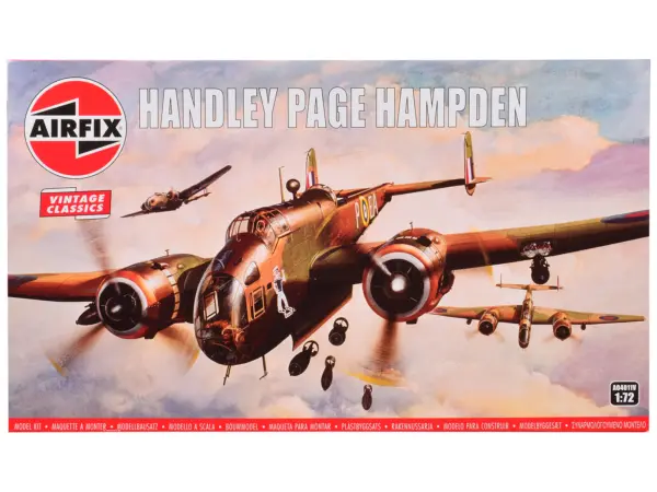 Level 2 Model Kit Handley Page Hampden Bomber Aircraft 1/72 Plastic Model Kit by Airfix #1