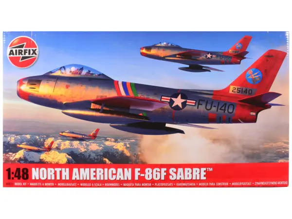 Level 2 Model Kit North American F-86F Sabre Aircraft with 2 Scheme Options 1/48 Plastic Model Kit by Airfix #1
