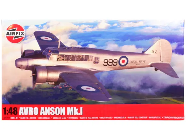 Level 3 Model Kit Avro Anson Mk.I Aircraft with 3 Scheme Options 1/48 Plastic Model Kit by Airfix #1