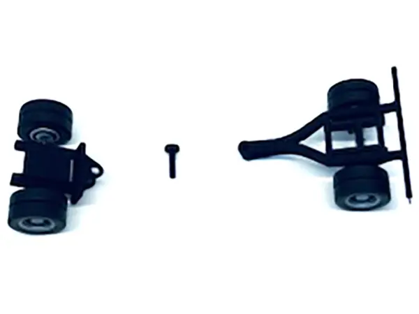 Lowboy Single Axle Booster with Integrated Rear Axle and Fenders (2 Sets) 1/87 (HO) Plastic Model by Promotex #2