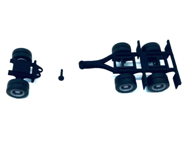 Lowboy Dual Axle Booster with Integrated Rear Axle and Fenders (2 Sets) 1/87 (HO) Plastic Model by Promotex #2