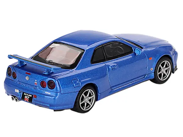 Nissan Skyline GT-R (R34) V-Spec RHD (Right Hand Drive) Bayside Blue Metallic Limited Edition 1/64 Diecast Model Car by Mini GT #3