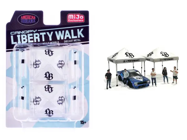 "Liberty Walk" Canopy 2 Piece Set White Limited Edition for 1/64 Scale Models by American Diorama #1