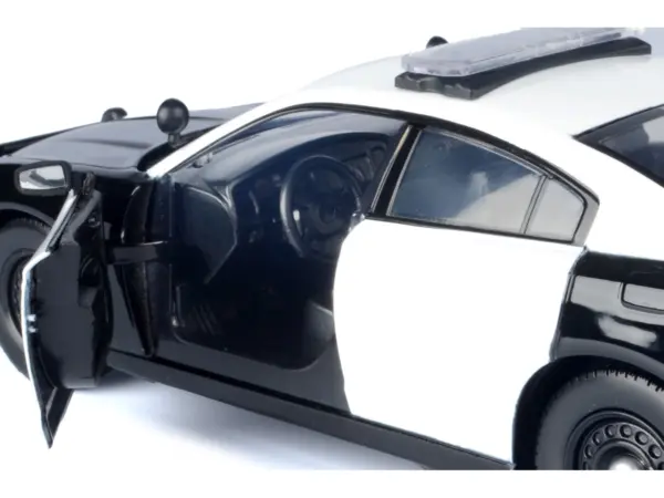 2023 Dodge Charger Pursuit Police Car "LAPD (Los Angeles Police Department)" Black and White "Law Enforcement and Public Service" Series 1/24 Diecast Model Car by Motormax #2