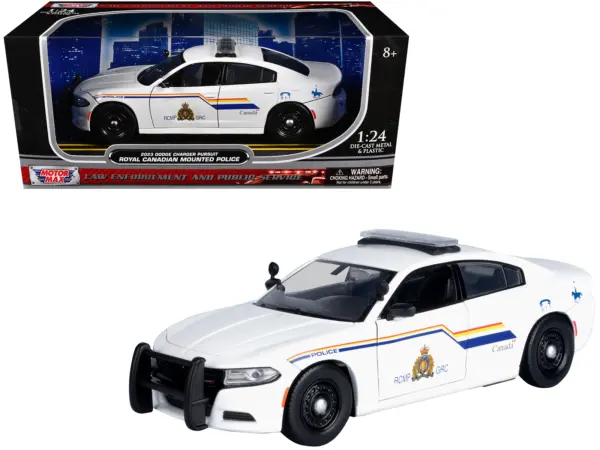 2023 Dodge Charger Pursuit Police Car "RCMP (Royal Canadian Mounted Police)" White "Law Enforcement and Public Service" Series 1/24 Diecast Model Car by Motormax #1