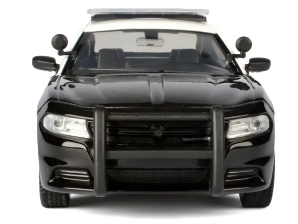 2023 Dodge Charger Pursuit Police Car "LAPD (Los Angeles Police Department)" Black and White "Law Enforcement and Public Service" Series 1/24 Diecast Model Car by Motormax #5