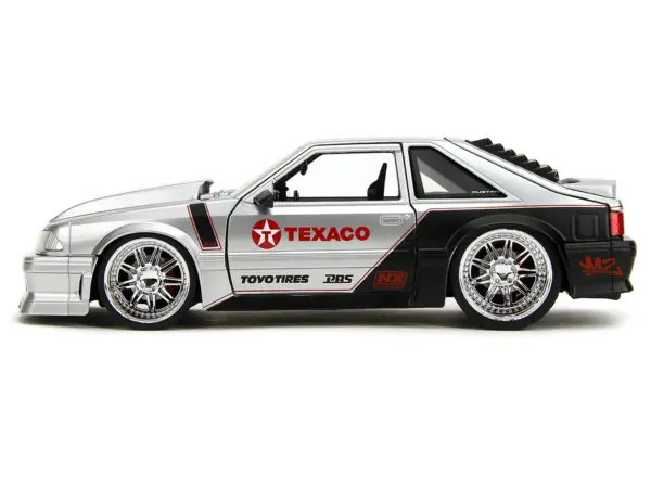 1989 Ford Mustang GT "Texaco" Silver Metallic and Matt Black "Bigtime Muscle" Series 1/24 Diecast Model Car by Jada #3